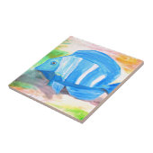 Tropische blauwe Waterverf Zee Oceaan Tegeltje (Zijkant)