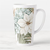 Tropische Blauwe Witte Bloemen Bruiloft Latte Mok (Rechts)