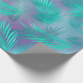 Tropische Blauwgroen bladzijden grafisch Cadeaupapier (Hoek)