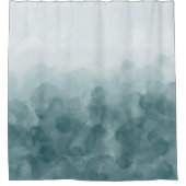 Tropische Blauwgroen blauwe Waterverf Douchegordijn (Voorkant)