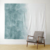 Tropische Blauwgroen blauwe Waterverf Wandkleed (In Situ (horizontaal))