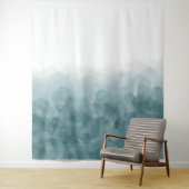 Tropische Blauwgroen blauwe Waterverf Wandkleed (In situ)