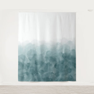 Tropische Blauwgroen blauwe Waterverf Wandkleed