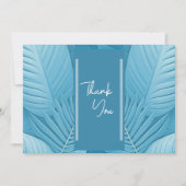 Tropische Blauwgroen bruiloft 4 foto's Flat Thank Bedankkaart (Voorkant)