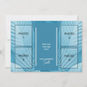 Tropische Blauwgroen bruiloft 4 foto's Flat Thank Bedankkaart (Achterkant)