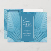 Tropische Blauwgroen bruiloft aankondiging Briefka (Voorkant / Achterkant)
