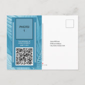 Tropische Blauwgroen bruiloft aankondiging Briefka (Achterkant)