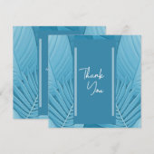 Tropische Blauwgroen flat dank u kaart (Voorkant / Achterkant)