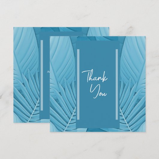 Tropische Blauwgroen flat dank u kaart (Voorkant / Achterkant)