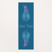 Tropische Blauwgroen iriserende palmschijfjes Yogamat (Voorkant)