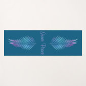 Tropische Blauwgroen iriserende palmschijfjes Yogamat (Voorkant (horizontaal))