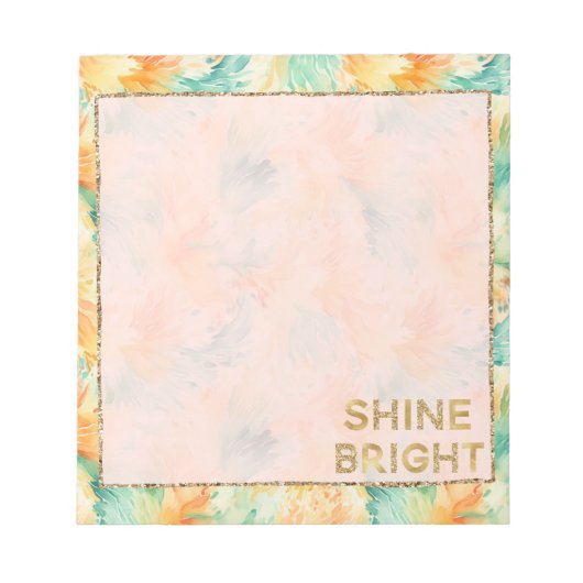  Tropische Blauwgroen Oranje crème Notitieblok (Voorkant)