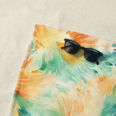  Tropische Blauwgroen Oranje crème Strandlaken (In situ)