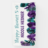 Tropische Blauwgroen pruim Paarse Hawaï 5-0 50e ge Spandoek (Verticaal)