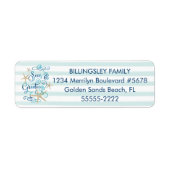 Tropische Blauwgroen SEAsons GREETINGS Starfish Etiket (Voorkant)