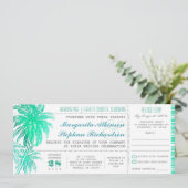 Tropische blauwgroen strand bruiloft tickets -boar kaart (Staand voorkant)