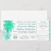 Tropische blauwgroen strand bruiloft tickets -boar kaart (Voorkant / Achterkant)