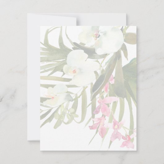 Tropische bleekroze en witte Florenz Blank Notitiekaartje (Achterkant)