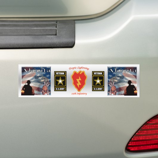Tropische bliksem - 25e infanterie bumpersticker (Op auto)