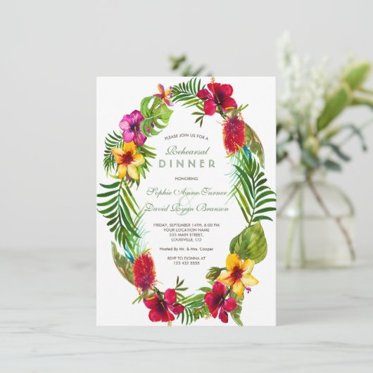 Tropische Bloei Hibiscus Goud PROEFDINER Kaart (Staand voorkant)