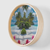 Tropische Bloei Tijd - Eiland Paradijs Muur Klok (Hoek)