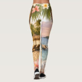 Tropische Bloei Zonsondergang Leggings (Achterkant)