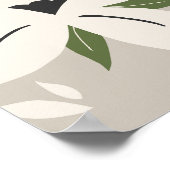 Tropische bloem 04 crème op beige botanische poster (Hoek)