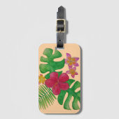 Tropische bloem bagagelabel (Voorkant (verticaal))