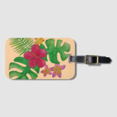 Tropische bloem bagagelabel (Voorkant (horizontaal))