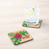 Tropische bloem bier onderzetter (Rechterzijde)
