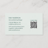 Tropische Bloem Botanische Logo QR Code Visitekaartje (Achterkant)
