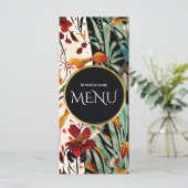 Tropische Bloem Botanische Trouw Elegant Design Menu (Staand voorkant)