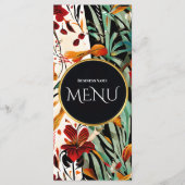 Tropische Bloem Botanische Trouw Elegant Design Menu (Voorkant)