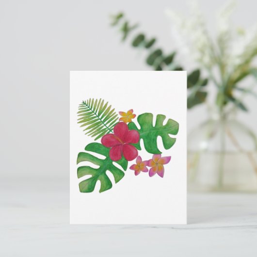 Tropische bloem briefkaart (Staand voorkant)
