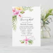 Tropische bloem bruids- of babyshower per post kaart (Staand voorkant)
