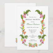 Tropische bloem bruiloft  kaart (Voorkant / Achterkant)