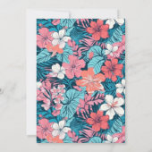 Tropische bloem bruiloft uitnodiging (Achterkant)