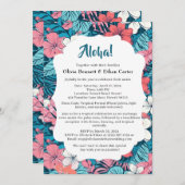 Tropische bloem bruiloft uitnodiging (Voorkant / Achterkant)