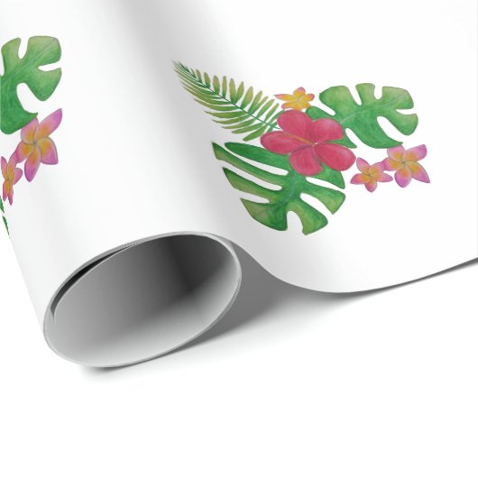 Tropische bloem cadeaupapier (Rol Hoek)