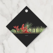 Tropische bloem en bladeren donkere bruiloft dank  bedankjes labels (Achterkant)