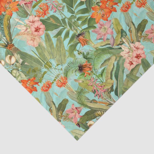 Tropische bloem en palm regenwoud weefsel papier (Detail)