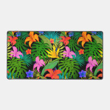Tropische bloem en palmblad Hawaiian kleurrijk