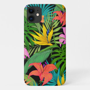 Tropische bloem en palmblad Hawaiian kleurrijk Case-Mate iPhone Case