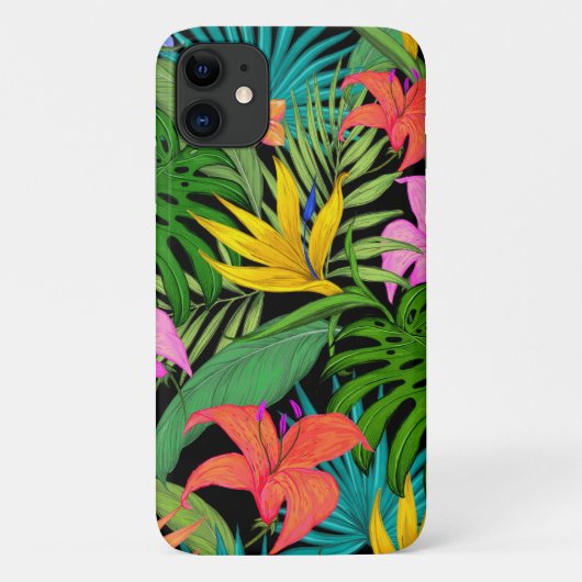 Tropische bloem en palmblad Hawaiian kleurrijk Case-Mate iPhone Case (Achterkant)