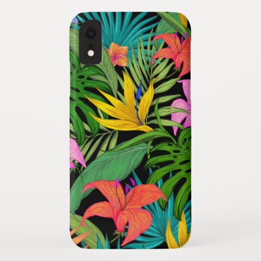 Tropische bloem en palmblad Hawaiian kleurrijk Case-Mate iPhone Case (Achterkant)