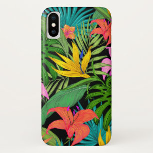Tropische bloem en palmblad Hawaiian kleurrijk Case-Mate iPhone Case