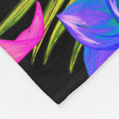 Tropische bloem en palmblad Hawaiian kleurrijk Fleece Deken (Hoek)