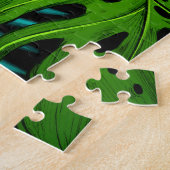 Tropische bloem en palmblad Hawaiian kleurrijk Legpuzzel (Zijkant)