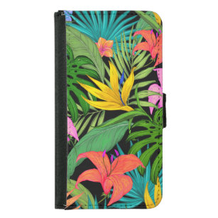 Tropische bloem en palmblad Hawaiian kleurrijk