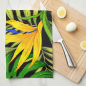 Tropische bloem en palmblad Hawaiian kleurrijk Theedoek (Quarter Fold)